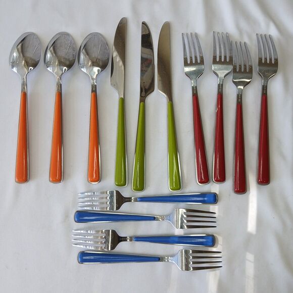 Fiestaware 14 Piece Merengue # 20 Flatware Stainless Silverware - Picture 3 of 6